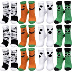 Liitrsh 8 Pairs Halloween Fuzzy Sock for Women Cozy Funny Unisex Halloween Socks Gifts Boo Spooky Basket Stuffers for Winter Sports Outdoor Gifts in Saudi Arabia