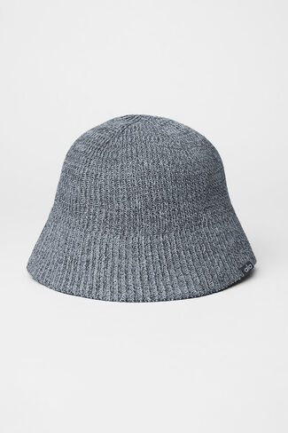 Alo Yoga Denim Knit Cloche - Steel Grey/Anthracite - Steel Grey/Anthracite / One Size in Saudi Arabia