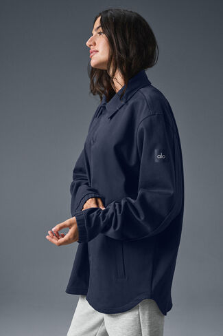 Alo Yoga Edition Sueded Jacket - Navy in Saudi Arabia