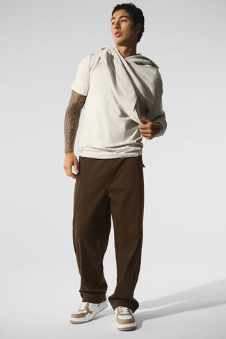 Alo Yoga Edition Sueded Straight Leg Pant - Espresso in Saudi Arabia