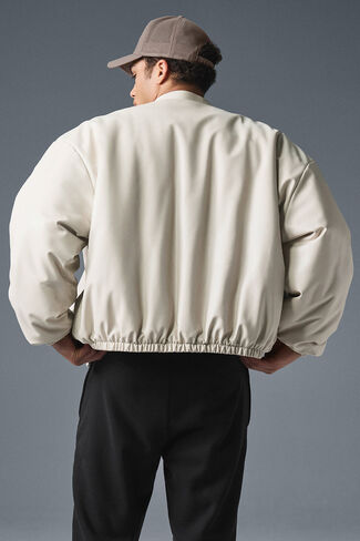 Alo Yoga Faux Leather Premier Bomber - Bone in Saudi Arabia