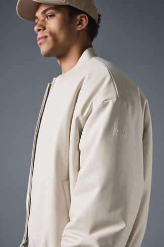 Alo Yoga Faux Leather Premier Bomber - Bone in Saudi Arabia