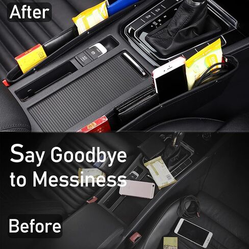 2 Pack Car Seat Gap Filler and Organizer,Black Gap Storage for Car Seats,Extra Pockets for Car Seats in Saudi Arabia