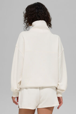 Alo Yoga Hazy Mock Neck Pullover - Ivory in Saudi Arabia