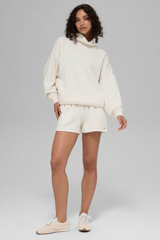 Alo Yoga Hazy Mock Neck Pullover - Ivory in Saudi Arabia