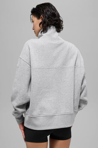 بلوفر Alo Yoga Hazy Mock Neck - رمادي رياضي منقط in Saudi Arabia