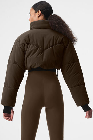 Alo Yoga Main Act Corset Puffer - Espresso/Black in Saudi Arabia