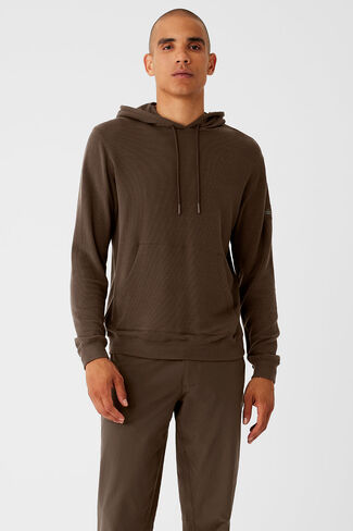 Alo Yoga Micro Waffle Fast Break Hoodie - Espresso in Saudi Arabia