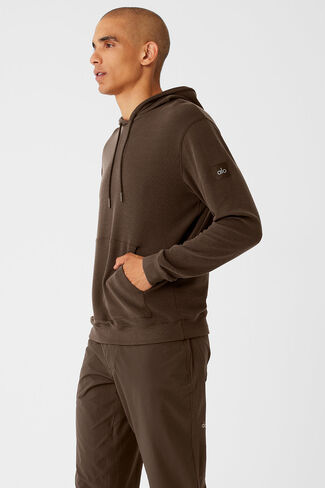 Alo Yoga Micro Waffle Fast Break Hoodie - Espresso in Saudi Arabia
