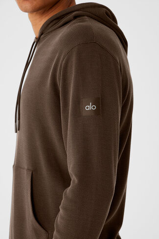 Alo Yoga Micro Waffle Fast Break Hoodie - Espresso in Saudi Arabia