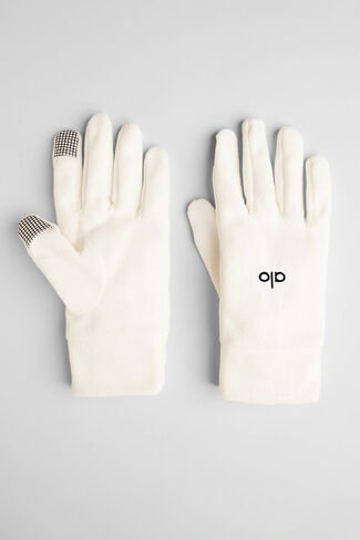 Alo Yoga Performance Fleece Gloves - Ivory in Saudi Arabia