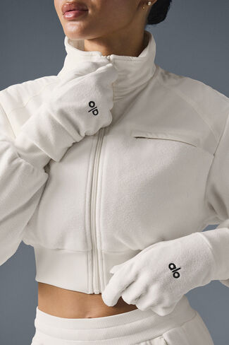 Alo Yoga Performance Fleece Gloves - Ivory in Saudi Arabia