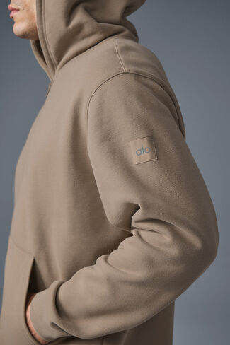 Alo Yoga Renown Full Zip Hoodie - Gravel in Saudi Arabia