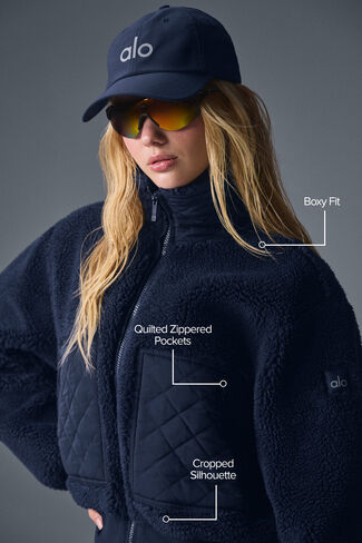 Alo Yoga Sherpa Edge Bomber - Navy in Saudi Arabia