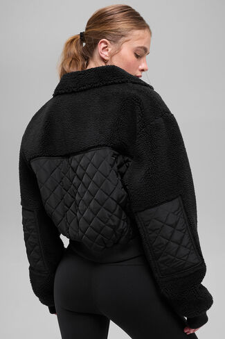 Alo Yoga Sherpa Edge Bomber - Black in Saudi Arabia