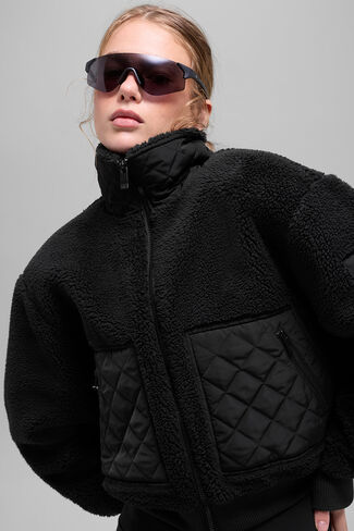 Alo Yoga Sherpa Edge Bomber - Black in Saudi Arabia