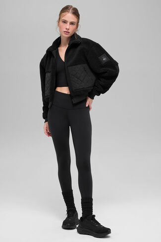 Alo Yoga Sherpa Edge Bomber - Black in Saudi Arabia