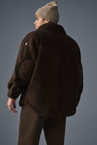 Alo Yoga Sherpa Edge Shacket - Espresso in Saudi Arabia