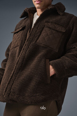 Alo Yoga Sherpa Edge Shacket - Espresso in Saudi Arabia