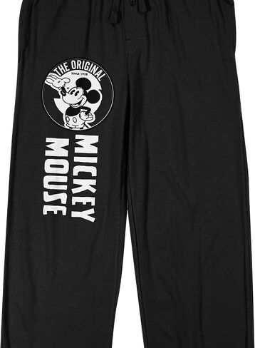 Bioworld Mickey Mouse Classic B&W Mickey Adult Black Sleep Pajama Pants in Saudi Arabia