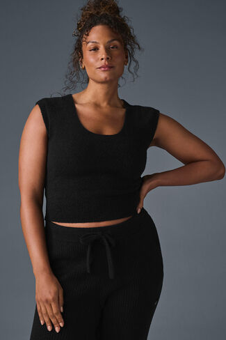 Alo Yoga Snuggle Up Sweater Short Sleeve - Black in Saudi Arabia