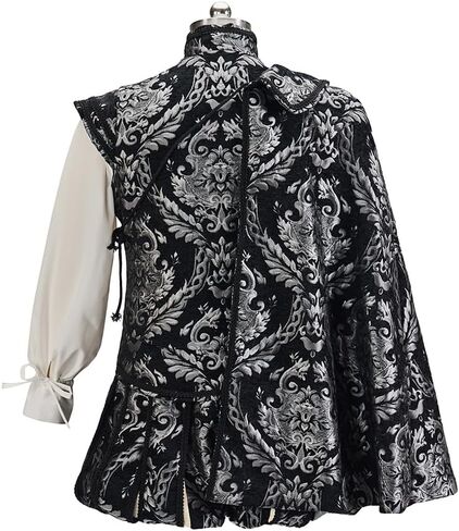 Willyacos Men's Tudor Elizabethan Period Costume Royal Pince Tudor King Costume Nobleman Costume Vest Pants Hat Cape in Saudi Arabia
