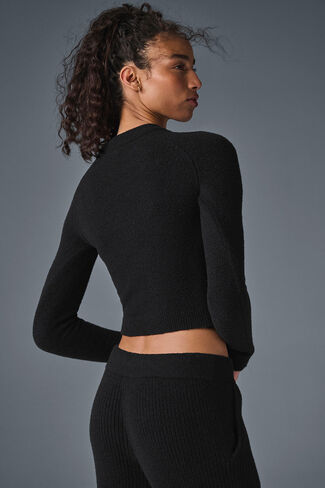 Alo Yoga Snuggle Up Sweater Long Sleeve - Black in Saudi Arabia