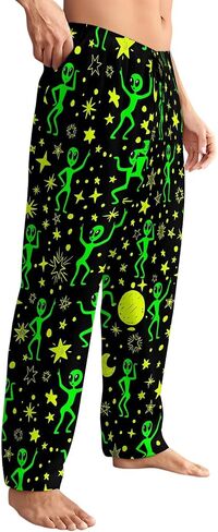 Men's Pajama Pants with Pockets Breathable Lightweight Sleep Pants for Men Soft Lounge Pants Elastic Waistband in Saudi Arabia