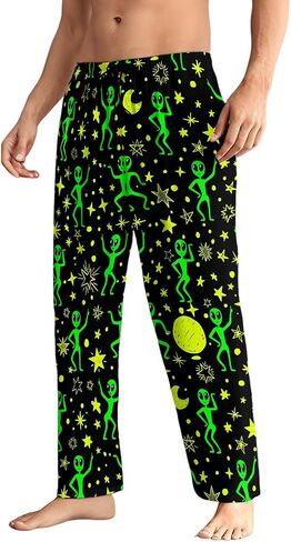 Men's Pajama Pants with Pockets Breathable Lightweight Sleep Pants for Men Soft Lounge Pants Elastic Waistband in Saudi Arabia