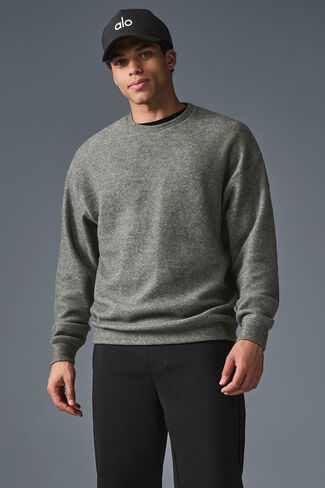 Alo Yoga Triumph Restore Crew Neck Sweatshirt - Grey Triblend in Saudi Arabia