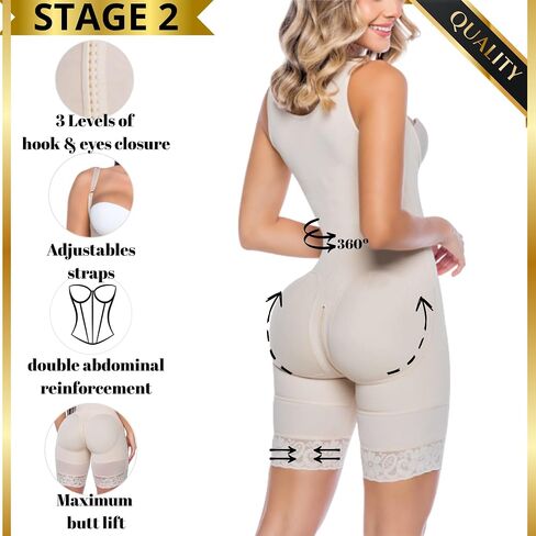 Fajas Colombianas Post Surgery Stage 2 – High Compression Butt Lifter Tummy Tuck Compression Garment in Saudi Arabia