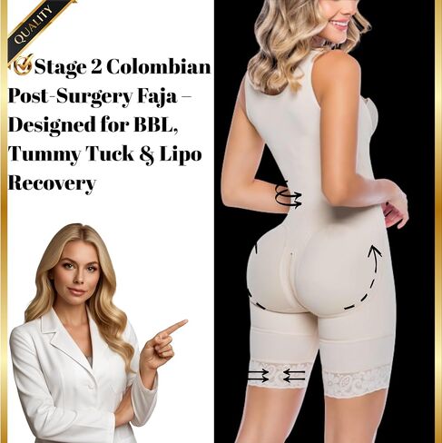 Fajas Colombianas Post Surgery Stage 2 – High Compression Butt Lifter Tummy Tuck Compression Garment in Saudi Arabia