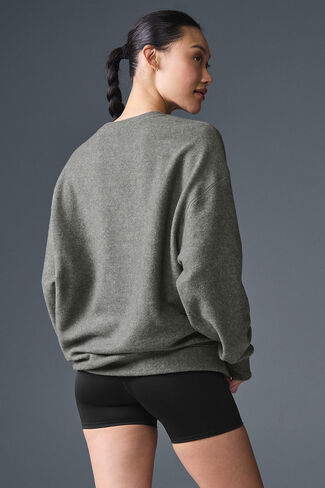 Alo Yoga Triumph Restore Crew Neck Sweatshirt - Grey Triblend in Saudi Arabia