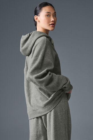 Alo Yoga Triumph Restore Hoodie - Grey Triblend in Saudi Arabia