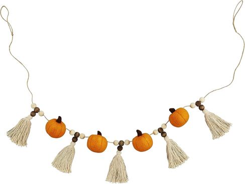 Mud Pie Pumpkin Tassel Garland, Orange, 60" in Saudi Arabia