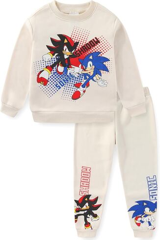 طقم سويت شيرت وسروال بياقة دائرية للأولاد من SEGA Sonic the Hedgehog مكون من قطعتين للأطفال الكبار in Saudi Arabia