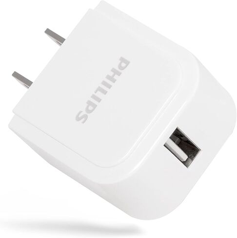 شاحن حائط USB بقوة 32 واط من فيليبس، يتضمن منفذي USB-A (12 واط) ومنفذ USB-C واحد (20 واط)، قابس مدمج قابل للطي، معتمد من USB، أبيض، DLP1032Q/37 in Kuwait