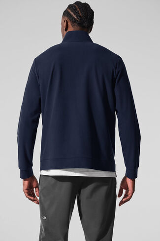 Alo Yoga Conquer Max Mock Neck Full Zip - Navy in Saudi Arabia