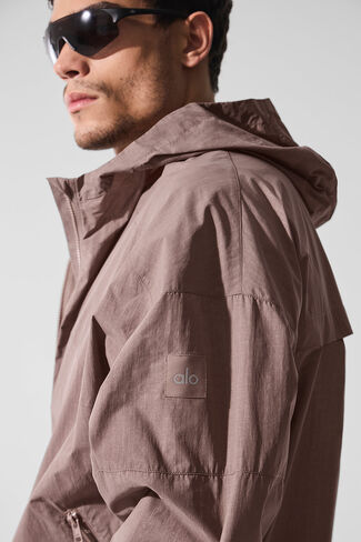 Alo Yoga Vantage Nylon Ripstop Track Jacket - Mushroom in Saudi Arabia