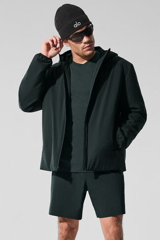 Alo Yoga Elemental Full-Zip Jacket - Charcoal Green in Saudi Arabia