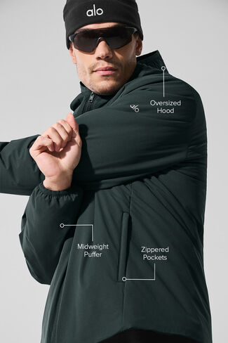 Alo Yoga Elemental Full-Zip Jacket - Charcoal Green in Saudi Arabia