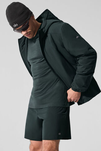 Alo Yoga Elemental Full-Zip Jacket - Charcoal Green in Saudi Arabia