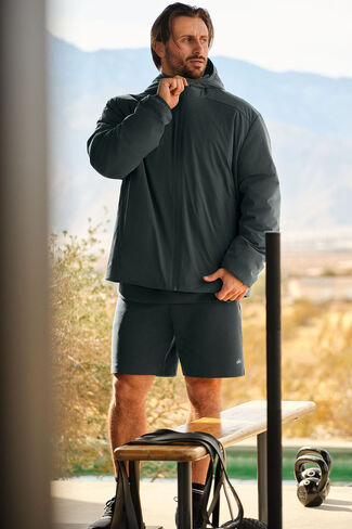 Alo Yoga Elemental Full-Zip Jacket - Charcoal Green in Saudi Arabia
