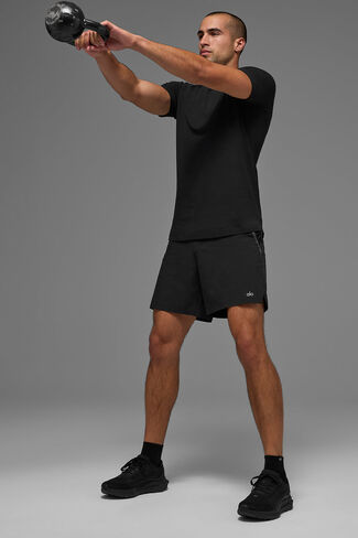 Alo Yoga ALO Vapor Crewneck Short Sleeve - Black in Saudi Arabia