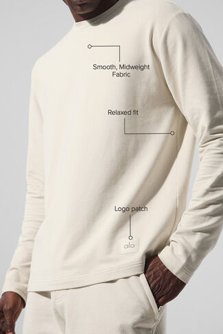 Alo Yoga Double Take Long Sleeve Crew - Bone in Saudi Arabia