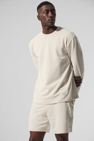 Alo Yoga Double Take Long Sleeve Crew - Bone in Saudi Arabia