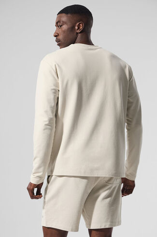 Alo Yoga Double Take Long Sleeve Crew - Bone in Saudi Arabia
