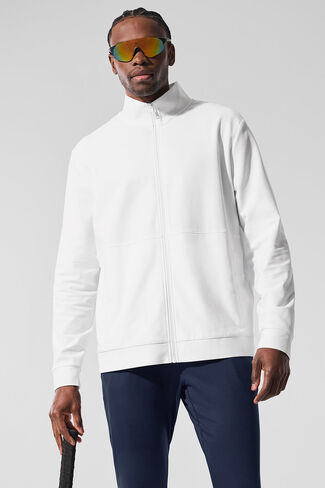 Alo Yoga Conquer Max Mock Neck Full Zip - White in Saudi Arabia