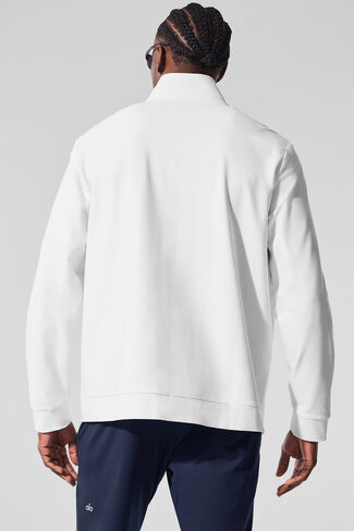 Alo Yoga Conquer Max Mock Neck Full Zip - White in Saudi Arabia