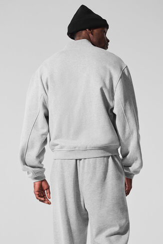 Alo Yoga Renown Varsity Jacket - Athletic Heather Grey in Saudi Arabia